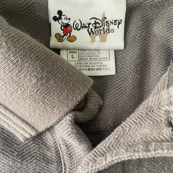Walt Disney World Mickey Mouse Embroidery Men’s Large Gray Polo - Picture 3 of 5